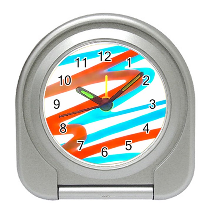 Abstract Colors Print Design Travel Alarm Clock