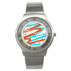 Abstract Colors Print Design Stainless Steel Watch by dflcprintsclothing