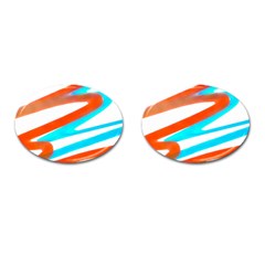 Abstract Colors Print Design Cufflinks (oval) by dflcprintsclothing