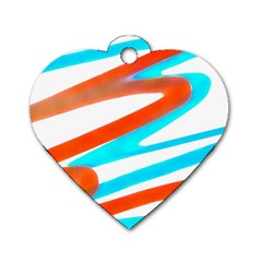 Abstract Colors Print Design Dog Tag Heart (two Sides) by dflcprintsclothing