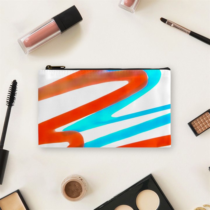 Abstract Colors Print Design Cosmetic Bag (Small)