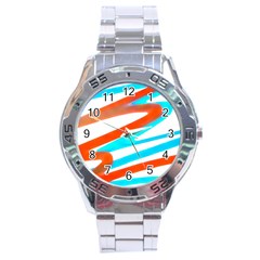 Abstract Colors Print Design Stainless Steel Analogue Watch by dflcprintsclothing