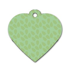 Leaves - Light Green Dog Tag Heart (two Sides) by WensdaiAmbrose