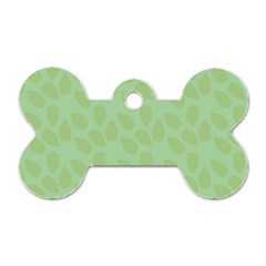 Leaves - Light Green Dog Tag Bone (two Sides) by WensdaiAmbrose