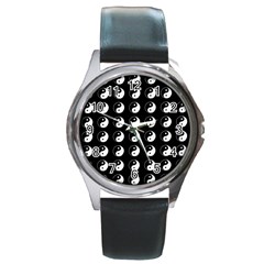 Yin Yang Pattern Round Metal Watch