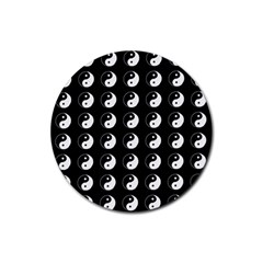 Yin Yang Pattern Rubber Coaster (Round) 