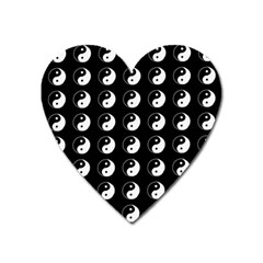 Yin Yang Pattern Heart Magnet