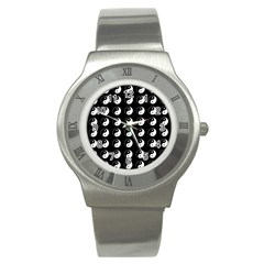 Yin Yang Pattern Stainless Steel Watch