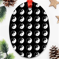 Yin Yang Pattern Oval Ornament (Two Sides)