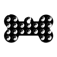 Yin Yang Pattern Dog Tag Bone (One Side)