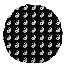 Yin Yang Pattern Large 18  Premium Flano Round Cushions