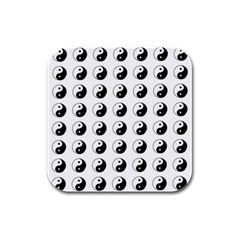 Yin Yang Pattern Rubber Square Coaster (4 Pack)  by Valentinaart