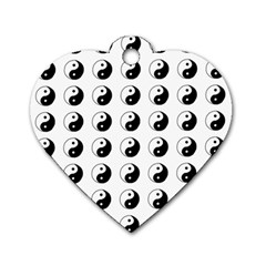 Yin Yang Pattern Dog Tag Heart (one Side) by Valentinaart