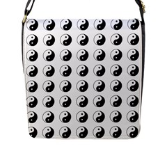 Yin Yang Pattern Flap Closure Messenger Bag (l) by Valentinaart