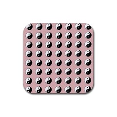 Yin Yang Pattern Rubber Coaster (square)  by Valentinaart