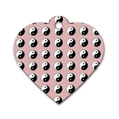 Yin Yang Pattern Dog Tag Heart (two Sides)