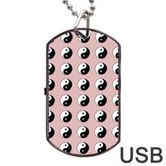 Yin Yang Pattern Dog Tag Usb Flash (two Sides) by Valentinaart