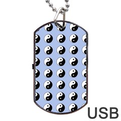 Yin Yang Pattern Dog Tag Usb Flash (one Side) by Valentinaart