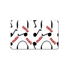 Music Letters Word Headphones Note Magnet (name Card) by HermanTelo