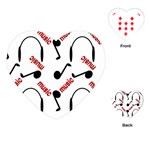 Music Letters Word Headphones Note Playing Cards (Heart) Front