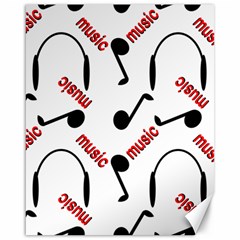 Music Letters Word Headphones Note Canvas 16  X 20  by HermanTelo