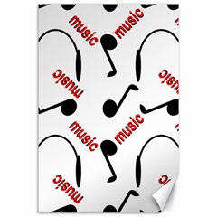 Music Letters Word Headphones Note Canvas 24  X 36  by HermanTelo