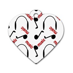 Music Letters Word Headphones Note Dog Tag Heart (two Sides)