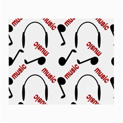 Music Letters Word Headphones Note Small Glasses Cloth (2-side) by HermanTelo