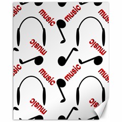 Music Letters Word Headphones Note Canvas 11  X 14  by HermanTelo