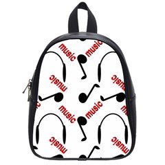 Music Letters Word Headphones Note School Bag (small) by HermanTelo