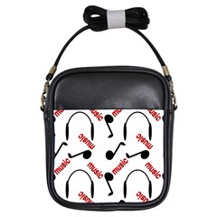 Music Letters Word Headphones Note Girls Sling Bag