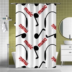 Music Letters Word Headphones Note Shower Curtain 48  X 72  (small) 