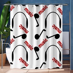 Music Letters Word Headphones Note Shower Curtain 60  X 72  (medium) 