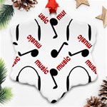 Music Letters Word Headphones Note Snowflake Ornament (Two Sides) Front