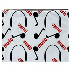 Music Letters Word Headphones Note Cosmetic Bag (xxxl) by HermanTelo