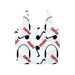 Music Letters Word Headphones Note Full Print Recycle Bag (s)