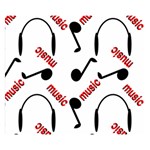 Music Letters Word Headphones Note Double Sided Flano Blanket (Small)  50 x40  Blanket Front