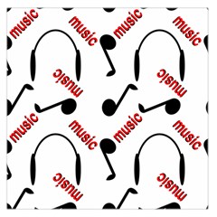 Music Letters Word Headphones Note Large Satin Scarf (square) by HermanTelo