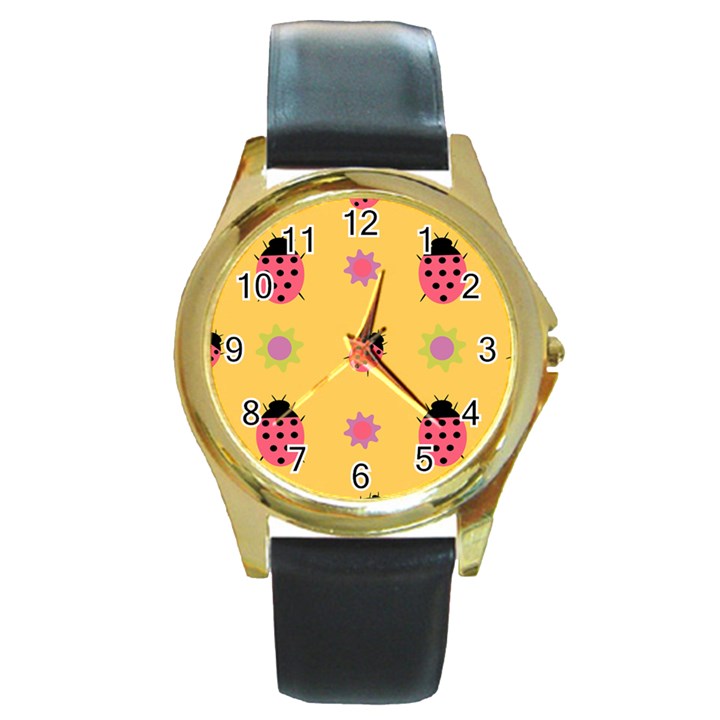 Ledy Bird Round Gold Metal Watch