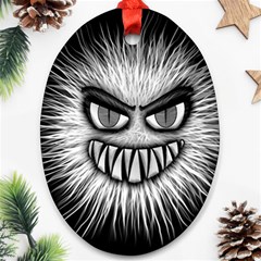 Monster Black White Eyes Ornament (Oval)