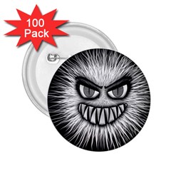 Monster Black White Eyes 2.25  Buttons (100 pack) 