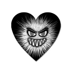 Monster Black White Eyes Heart Magnet by HermanTelo