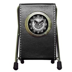 Monster Black White Eyes Pen Holder Desk Clock