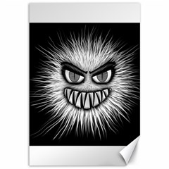 Monster Black White Eyes Canvas 12  X 18  by HermanTelo