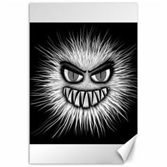 Monster Black White Eyes Canvas 24  X 36  by HermanTelo