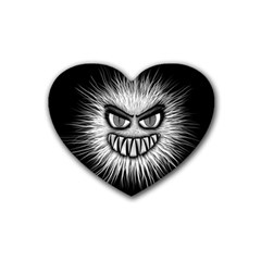 Monster Black White Eyes Heart Coaster (4 Pack)  by HermanTelo