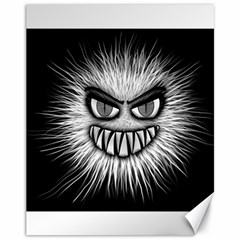 Monster Black White Eyes Canvas 11  X 14  by HermanTelo