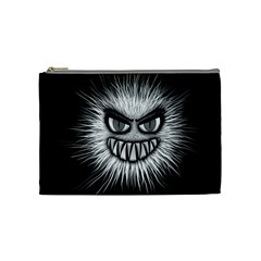 Monster Black White Eyes Cosmetic Bag (medium) by HermanTelo