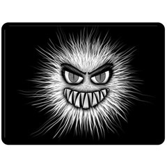 Monster Black White Eyes Fleece Blanket (large)  by HermanTelo