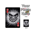 Monster Black White Eyes Playing Cards Double Sided (Mini) Front - Heart10